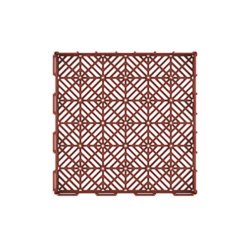 Deck Tiles - 6-Pack Pavers - Polypropylene Interlocking Patio Tiles - Outdoor Tiles for Patio, Porch, Garage, or Pool Deck by Pure Garden (Terracotta) Pure Garden