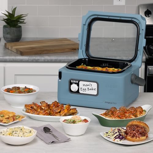 Presto 06017 8-Quart Nomad Traveling Slow Cooker, Blue Presto