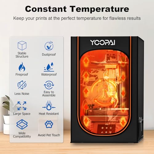 Multifunctional Resin 3D Printer Enclosure with Ventilation Filter, High Quality 3D Printer Vented Enclosure Tent Cover Eliminate Odors Compatible with Anycubic Elegoo Series LCD Resin UV 3D Printer YOOPAI