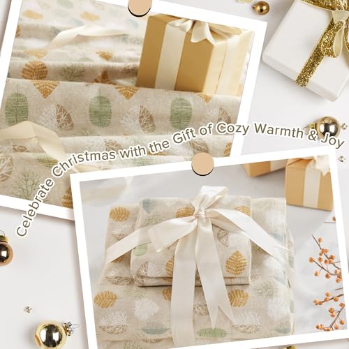 True North by Sleep Philosophy Flannel Sheets Queen Size, Cozy 100% Cotton Flannel Bed Sheets, Ultra Soft Cute Sheet Set, Novelty Print Themed Cold Weather Warm Bedding Set,Multi Leaves 4 Piece Sleep Philosophy
