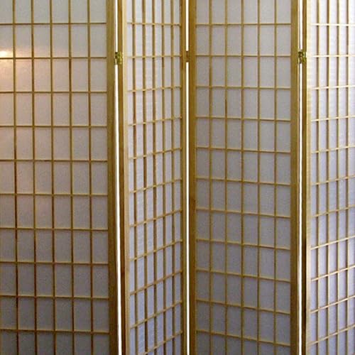 Transform Your Space with a 70" Tall 4-Panel Japanese Style Room Divider - Beautiful Natural Wood Finish! Zjjseloru