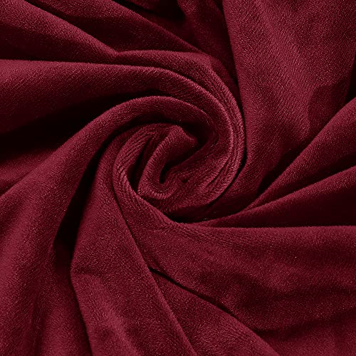 MIFXIN Corner Sofa Cover 1 Piece Velvet Stretch Corner Couch Cover for Sectional Recliner Sofa Slipcover Reclining L Shape Sofa Couch Additional Seat (Red) MIFXIN