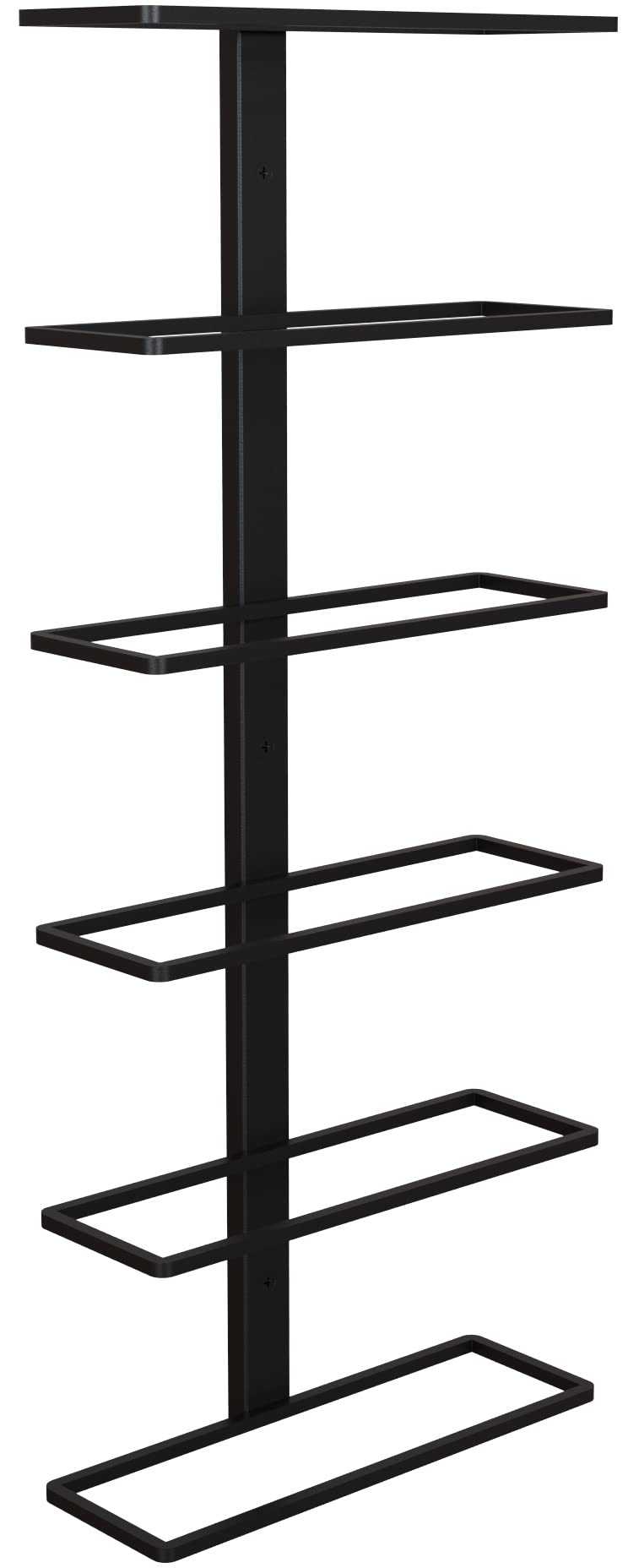 TheRackCo. Wall Series - Center Frame Metal Wall Mount Wine Bottle Rack, Black (6 Bottles) TheRackCo.