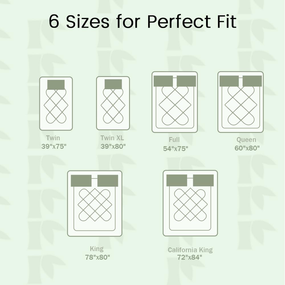 Mattress Topper Queen Size Mattress Pad,Viscose Made from Bamboo Mattress Cover,Pillow Top Mattress Topper for Back Pain Relief,Waterproof,Soft Mattress Pad(60x80 inch, White) QUIETSEA