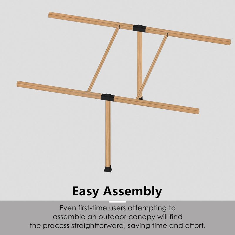 2 Sets DIY Pergola Brackets 3-Way Right Angle Corner Bracket, Gazebo Hardware Kits for Outdoor Patio Pergola Extension Wood Stand Kit Kozyard