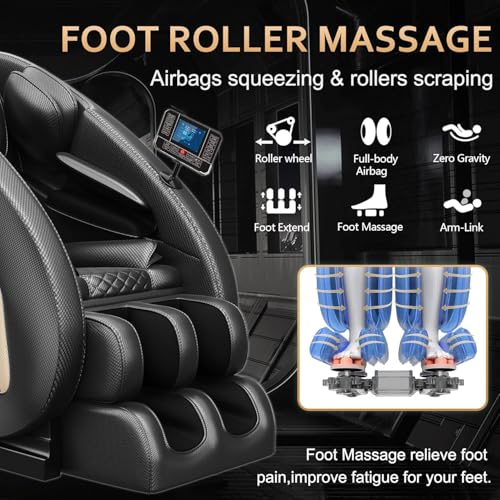BILITOK Massage Chair Recliner with Zero Gravity with Full Body Air Pressure, Speaker and Blue-Tooth Connection, Easy to Use at Home and in The Office BILITOK