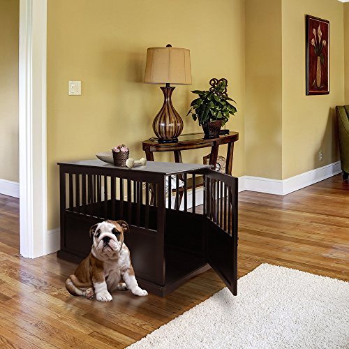Casual Home Wooden Large Pet Crate, End Table, Espresso, 24 x 36.5 x 29.5 in Casual Home