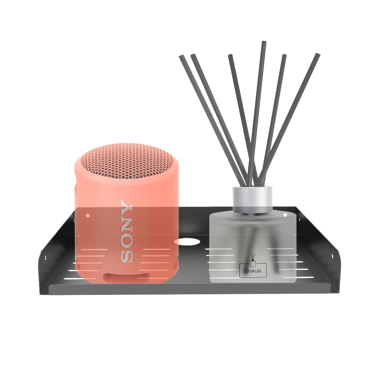 JINGCHENGMEI 2 Pcs of Metal Floating Shelf Modern Wall Mounted Storage Rack 12"*8" Deep Display Shelf in Living Room, Bedroom,Bathroom, Kitchen,Garage or Office (12 inches 2 Pcs) JINGCHENGMEI