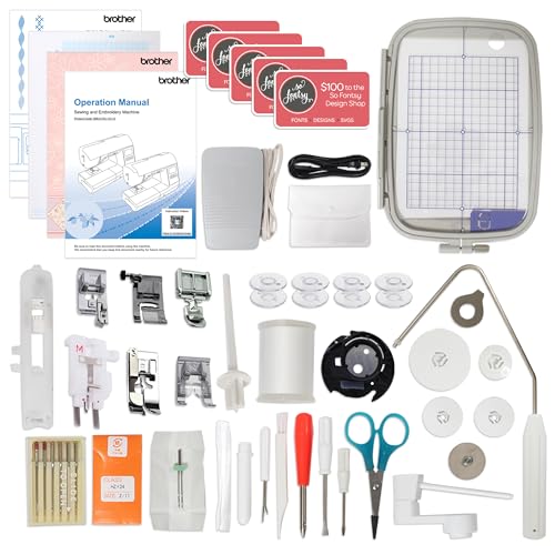 Brother SE2000 5" x 7" Combo Embroidery & Sewing Machine All-in-One Bundle with 5pc Hoop Set, Embroidery Threads, Sewing Threads & 200+ Accessories