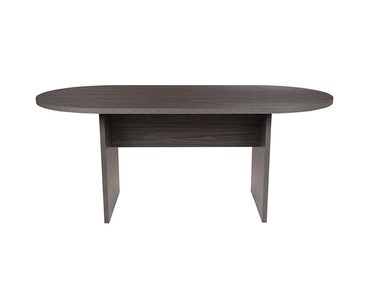 Flash Furniture Jones 6' Oval Multipurpose Conference Table, Business Meeting Table for Office and Conference Rooms, Rustic Gray Flash Furniture