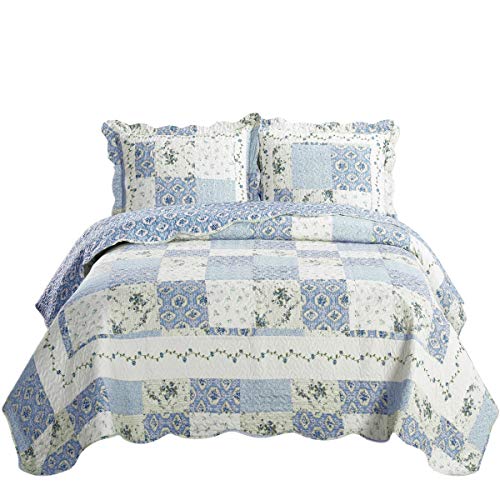 7- Pcs Bed Spread Set- California King -Brea-Printed Quilted Wrinkle-Free Microfiber Includes 3-Pcs Coverlets Set and 4-Pcs Sheet Set sheetsnthings