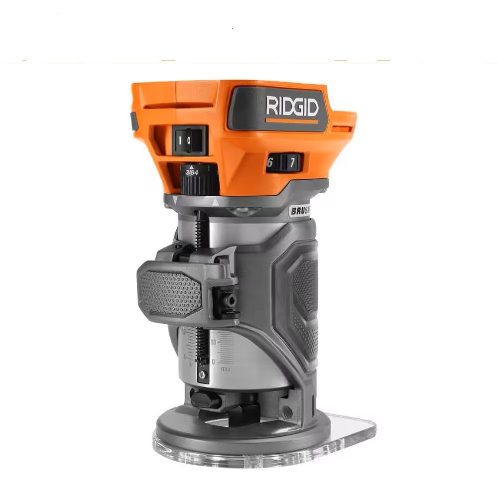 RIDGID 18V Brushless Cordless Compact Router (Tool Only) 18 VOLT, R860444B RIDGID