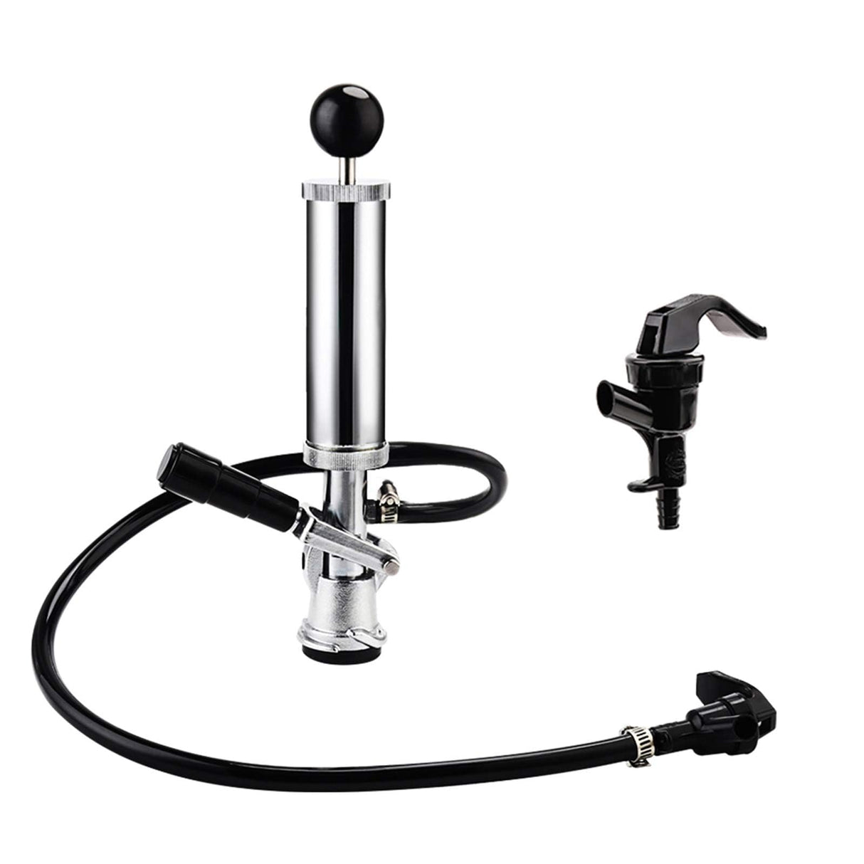 FERRODAY 4" Beer Keg Tap Heavy Duty Complete D-System Keg Pump US Beer Keg Pump for Sankey Keg Party Pump Picnic Keg Tap Keg Hand Pump Draft Beer Kegerator Pump Easy Lock 4 Inch Keg Pump Soda Pump Ferroday