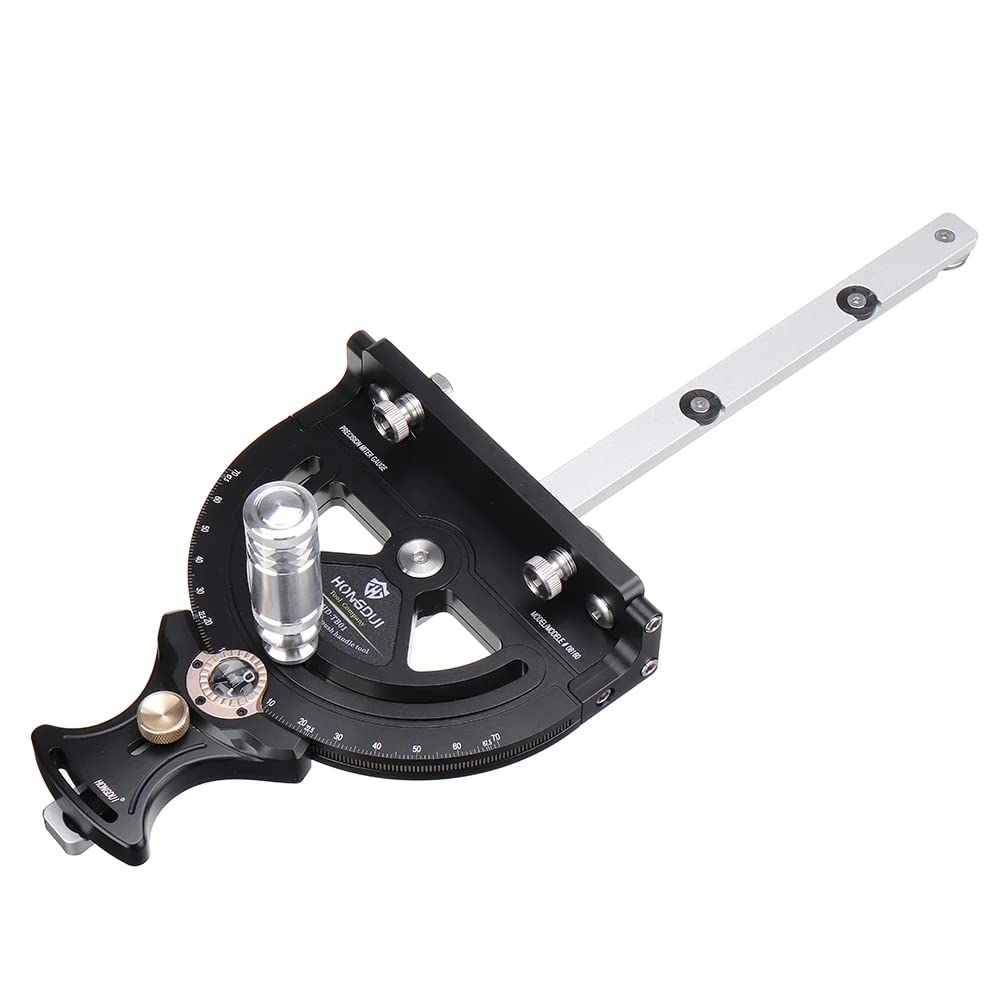 HONGDUI HD-TB01 Precision Miter Gauge 0-70 Degree Woodworking Table Saw Push Handle 70 Angles Assembly Angle Ruler with Quick 0° HONGDUI