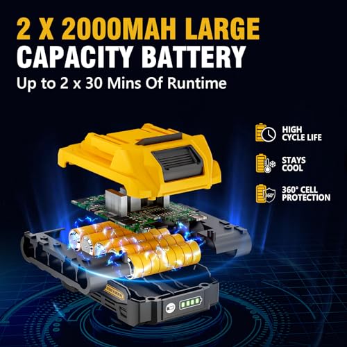 3/8" Cordless Ratchet Wrench Set, 60FT-LBS(80N.m) Electric Ratchet, 2 X 20V Chargeable Power Ratchet Wrench with Variable Speed, LED Light, 6 Sockets, 1/4" Adapter, 3" Extension Rod ALLOY POWER