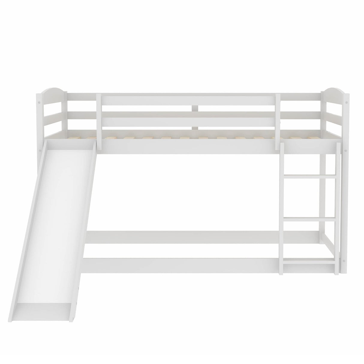 Harper&Bright Designs Twin Bunk Beds with Slide for Kids, Low Profile Bunk Beds with Built-in Ladder, No Box Spring Needed Harper & Bright Designs