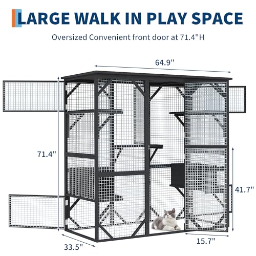 Catio Outdoor Window Cat Enclosure, Walk-in Cat Cage, Catio Outdoor Enclosure Extra Large GarveeLife