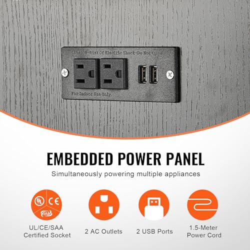 VEVOR Aquarium Stand, 20 Gallon Fish Tank Stand, 25.6 x 16.5 x 31.9 in Steel and MDF Turtle Tank Stand, 167.6 lbs Load Capacity, Reptile Tank Stand with Storage Cabinet and Embedded Power Panel, Black VEVOR