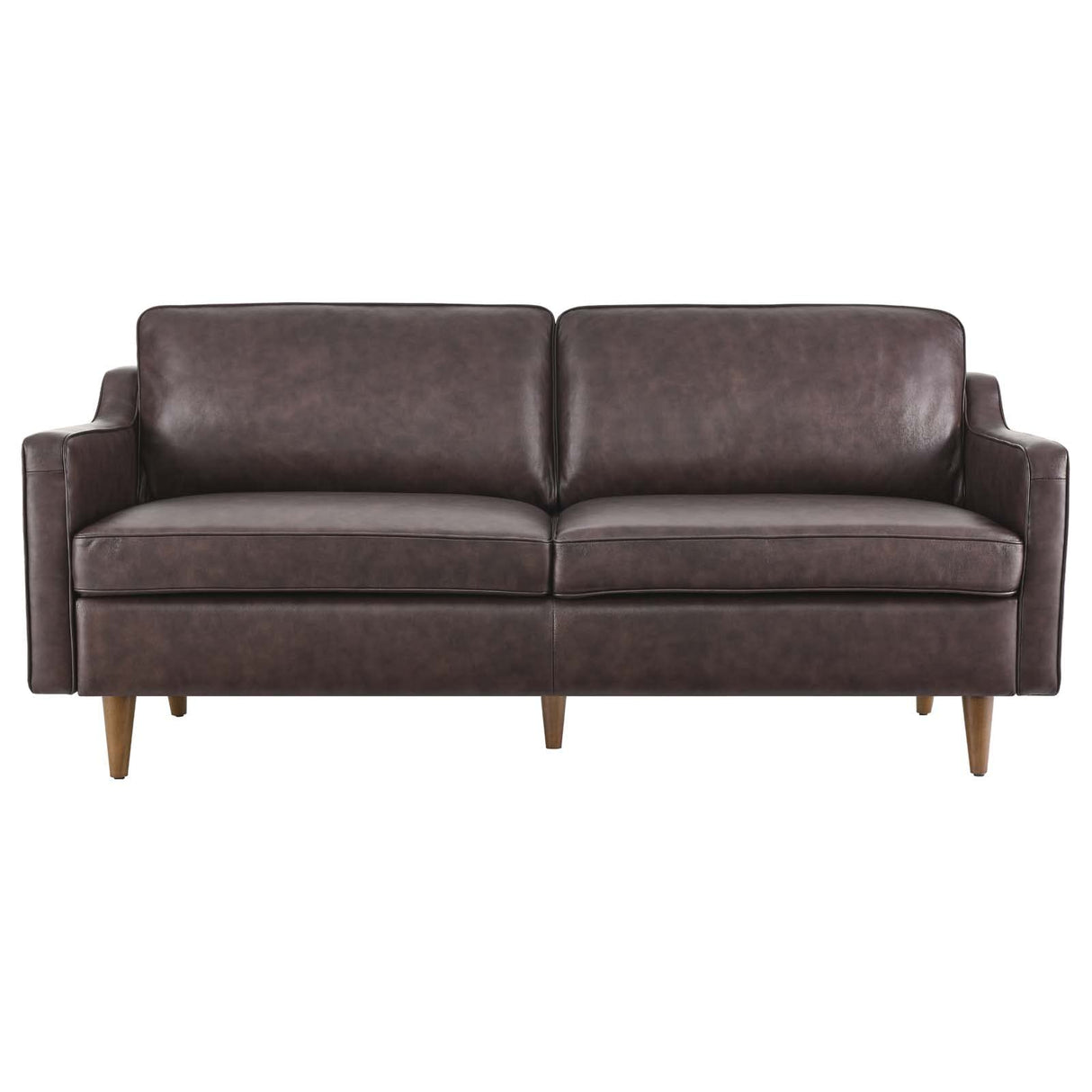 Modway Impart Upholstered Genuine Leather Sofa in Brown Modway