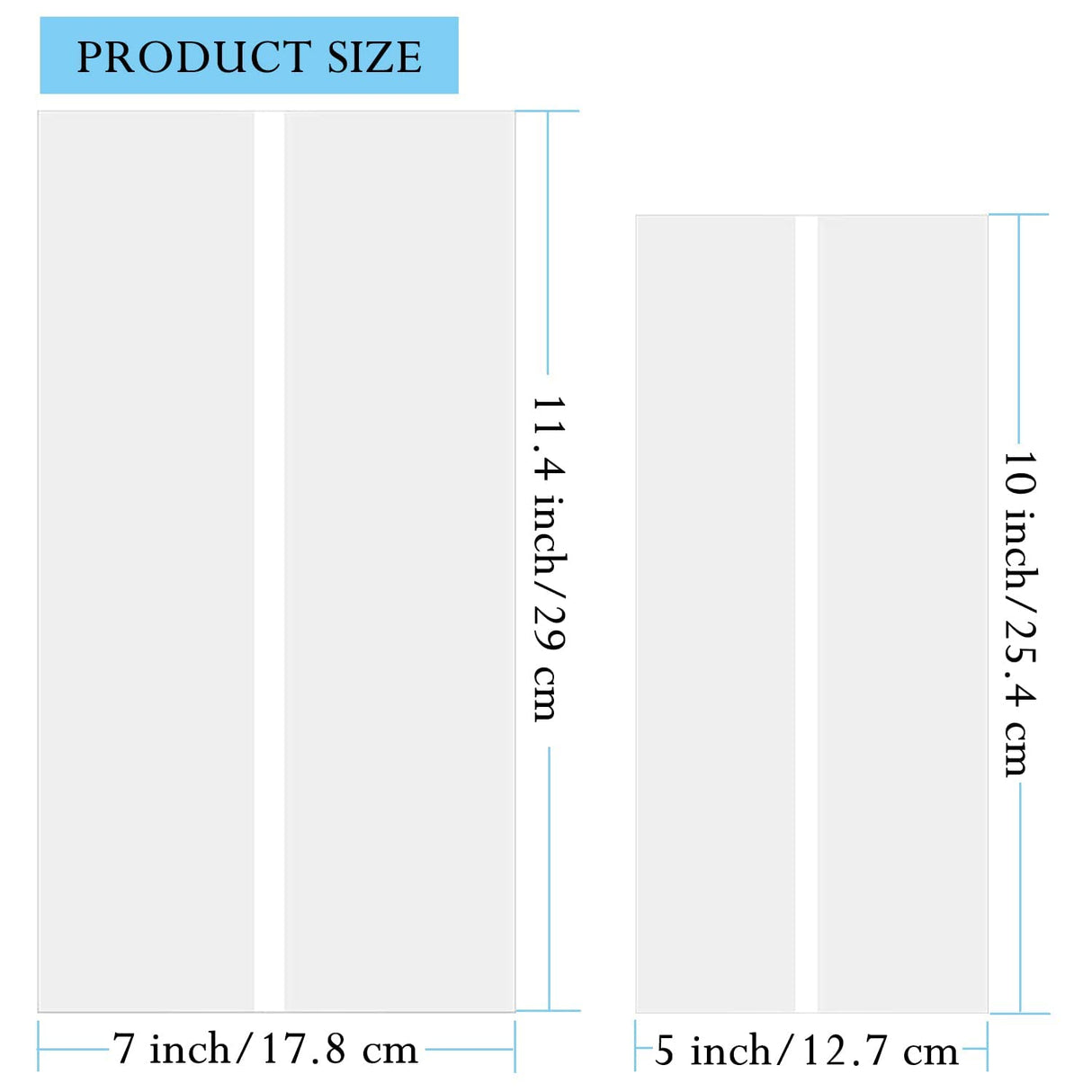 SnowTing 40 Pieces Sublimation Shrink Wrap Film Sleeves Heat Transfer Shrink Films Shrink Wrap Bags White Bands Sublimation Sleeves Tube for Mugs Cups Tumblers 2 Sizes, 5 x 10 Inch, 7 x 11.4 Inch SnowTing