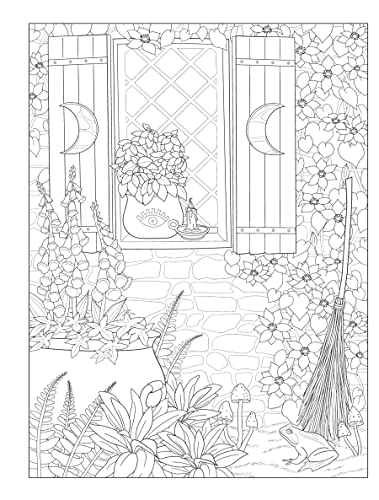 Creative Haven Witchcraft Coloring Book: Spellbinding Designs (Adult Coloring Books: Fantasy) WoodArtSupply