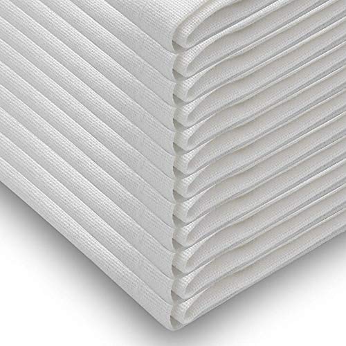 White Cotton Napkins Cloth 20 x 20 Oversized 100% Natural Bulk Linens for Dinner, Events, Weddings by Aunti Em's Kitchen, Set of 12 Aunti Em's Kitchen