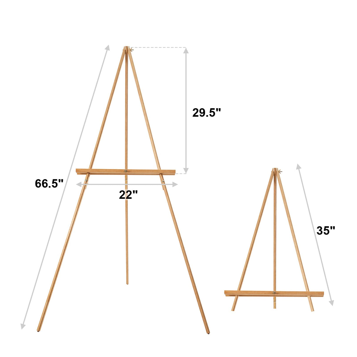 Falling in Art 65" A-Frame Tripod Easel Stand, Wooden Display Easel with Adjustable Canvas Holder, Floor Easel for Wedding Signs, Posters, Paintings, Artwork(Natural) 2 Pack Falling in Art