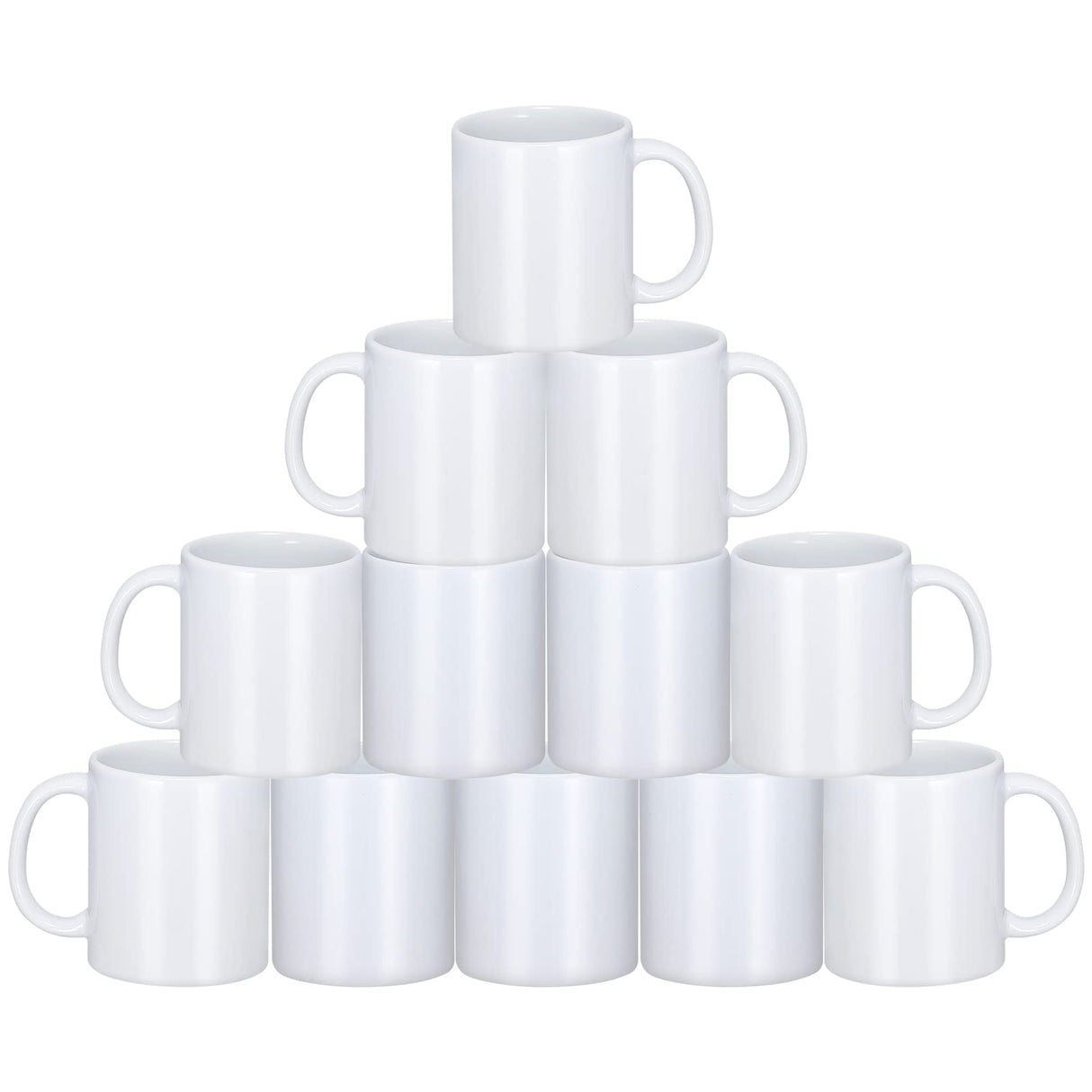 Yephets Sublimation Mugs, 12Pcs Coffee Mugs Blank White Ceramic Coffee Mug Set Sublimation Cups 11 oz Christmas Coffee Mug for Hot Chocolate Latte Tea Milk DIY Products Yephets