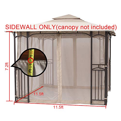 MASTERCANOPY Patio Gazebo Mosquito Netting Screen Walls ONLY (10x10, Beige) MASTERCANOPY
