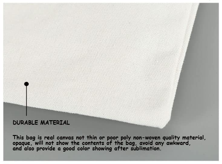 E-Found 20 Pcs Pure White Sublimation Blank Canvas Tote Bag Craft Canvas Bag Screen Printing Blank Bag Material Canvas Tote Bag Shopping Tote Bags for DIY Carry Books and Lunch Box E-Found