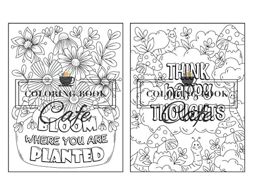 100 Inspirational Quotes Coloring Book for Adults: 100 Motivational Quotes, Positive Affirmations and Inspirational Phrases for Stress Relief and Relaxation WoodArtSupply