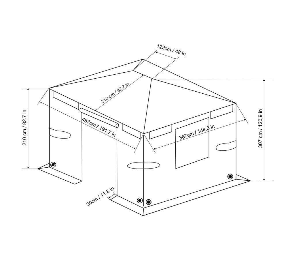 Sojag Gazebo Accessories 12' x 16' Universal Winter Cover for Outdoor Sun Shelters and Gazebos Sojag