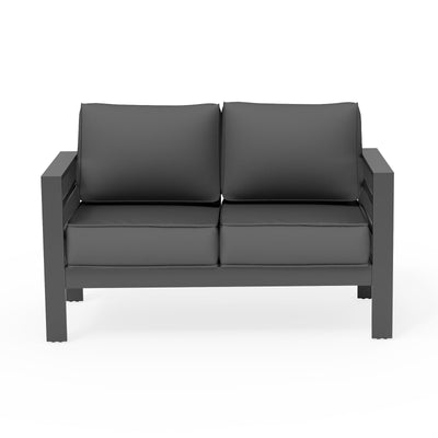 UDPATIO Outdoor Loveseat Aluminum Outdoor Furniture Sofa, Patio Seating Loveseat with 5" Thick Cushion and Waterproof Cover