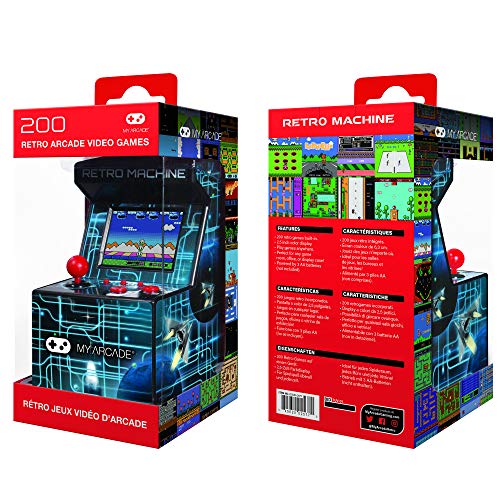 My Arcade Retro Machine Playable Mini Arcade: 200 Retro Style Games Built In, 5.75 Inch Tall, Powered by AA Batteries, 2.5 Inch Color Display, Speaker, Volume Control dreamGEAR