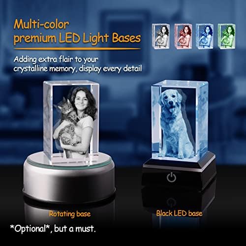 PD 3DPIXDANCE 3D Crystal Photo, Personalized Dog, Cat Memorial Gifts for Pet Owners. Gift Box Included, Customized Laser Etched Crystal Photo (Small Portrait) PD 3DPIXDANCE