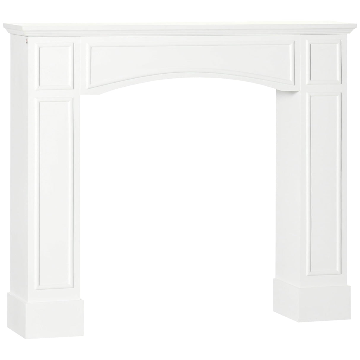 HOMCOM Modern Fireplace Mantel, Surround Mantels for Fireplace with Decorative Pattern Interior Width 29" White HOMCOM