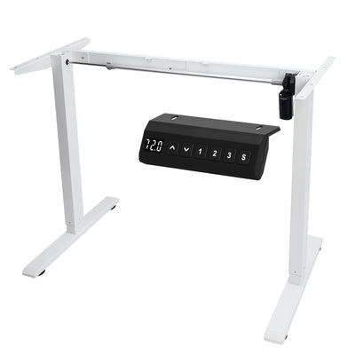 CROWNFURN Electric Standing Desk Frame Workstation,Height Adjustable Table Legs, Stand Up Computer Desk Legs for Home Office,White Frame Only