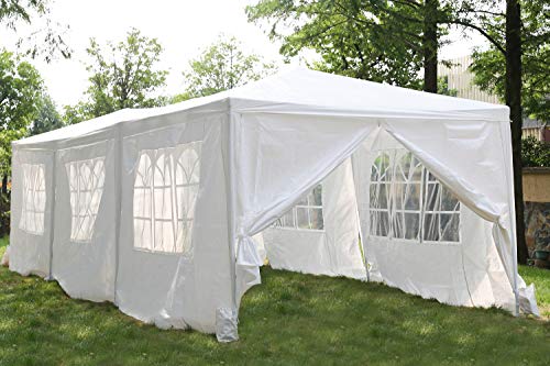 10'x30' White Outdoor Gazebo Canopy Tent Canopy Wedding Party Tent Waterproof Camping Gazebo BBQ Shelter Pavilion 8 Removable Walls -8 PayLessHere