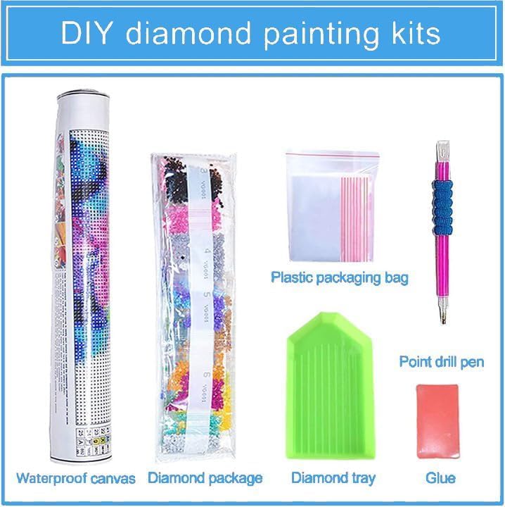 ajepon Cute Diamond Painting Kits for Adults - Diamond Art Kits for Cartoon, Cup Gem Art Kits for Adults for Gift Home Wall Decor (12x16inch) ajepon