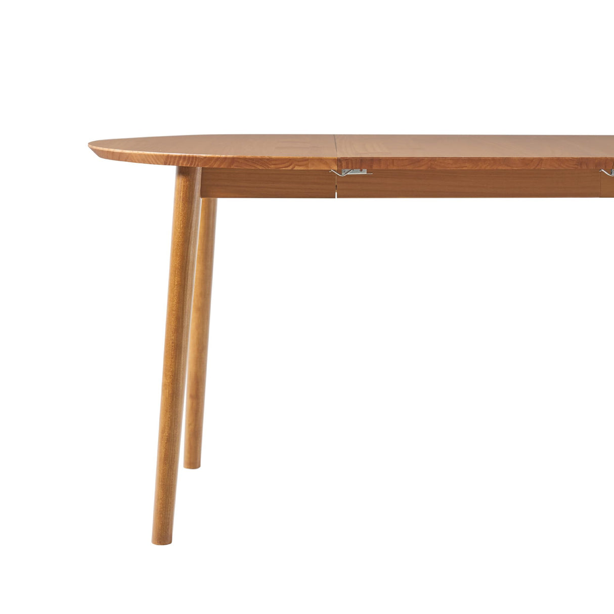 Walker Edison Mid Century Solid Wood Oval Extension Dining Table with Hairpin Legs and Removable Leaf, 60 Inch, Caramel Walker Edison