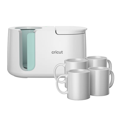 Cricut Mug Press + 4 Blank Mugs (12oz Each)