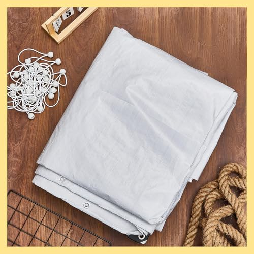 Wesnoy 12 x 20 ft Heavy Duty Canopy Replacement Cover Waterproof Carport Garage Car Shelter Tarp Tent for Car Canopy with 50 Ball Bungees, Only Top Cover, Frame is Not Included Wesnoy