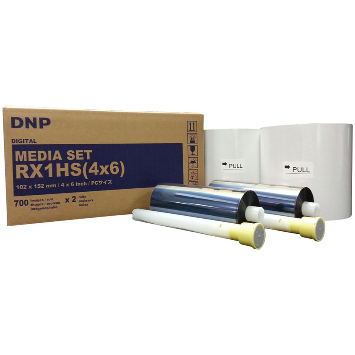 DNP DS-RX1HS 6" Dye Sublimation Printer, 290 4x6 Prints Per Hour - Bundle - with 4x6 Media, 700 Prints Per Roll, 2 Rolls and Protective Carrying Case DNP