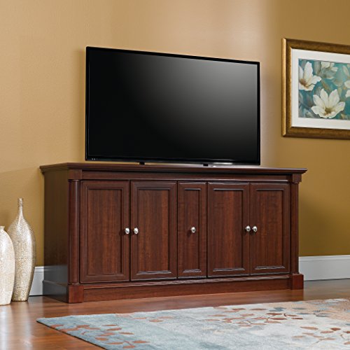 Sauder Palladia Credenza, For TV's up to 70", Select Cherry finish, 19.45"D x 70.16"W x 33.11"H Sauder