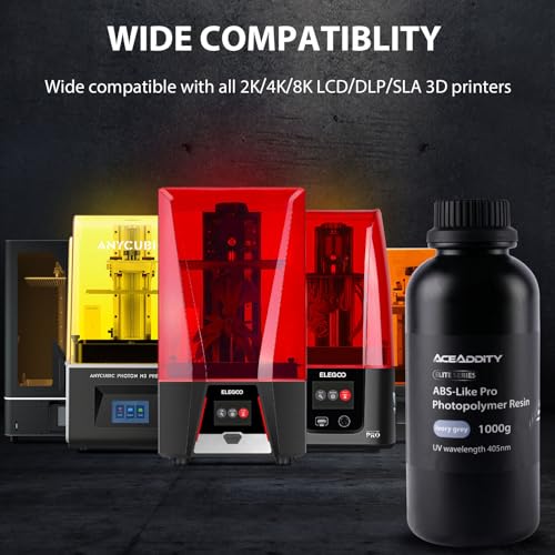 Aceaddity ABS-Like Pro Printer Resin - 405nm UV-Curing Standard Photopolymer Resin with Hardness and Toughness for LCD/DLP/SLA 3D Printers, High Precision & Non-Brittle (White, 1kg) Aceaddity