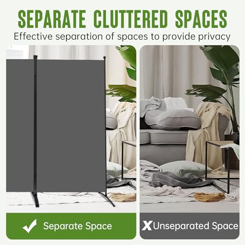 JVVMNJLK Indoor Room Divider, Portable Office Divider, Room Divider Wall Screen 3 Panel, Folding Partition Privacy Screen Walls Dividers for Room Separator 102" W x 71.3" H, Grey JVVMNJLK