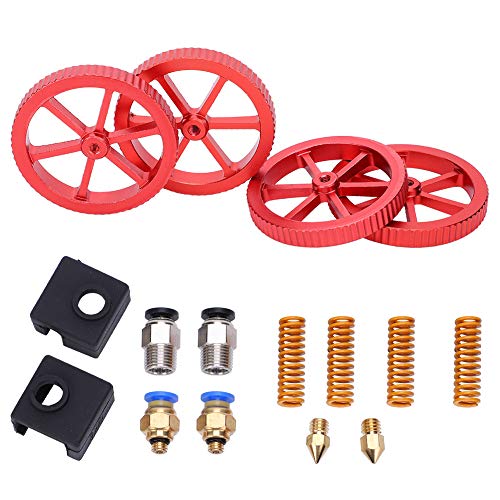3D Printer Extruder Upgrade Kit | Red Hand Twist Leveling Nut & Springs Dampers Set | Enhanced Filament Supply & Bed Stability | Compatible with Most FDM Printers FRELEAN