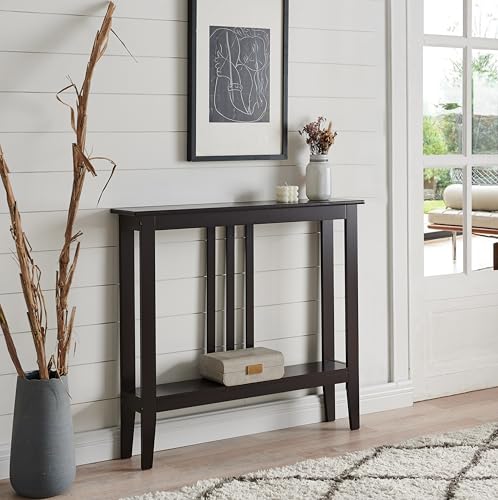 Kings Brand Furniture Narrow Console Table with Storage – Rectangular Entryway & Behind Sofa Table, Wood Accent Hallway Table for Foyer or Living Room, Espresso Kings Brand Furniture