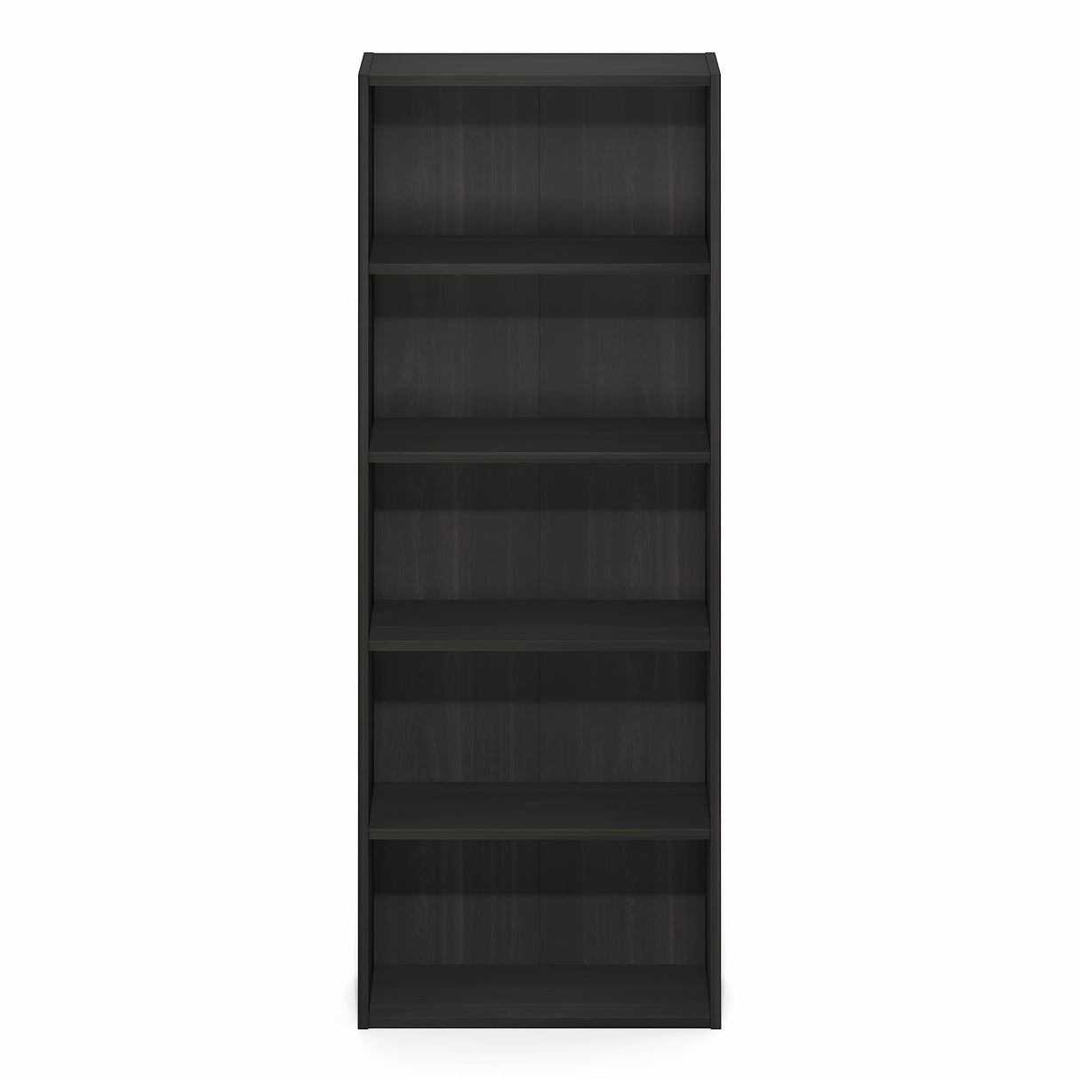 Furinno Basic Book Shelf, 5-Tier Bookshelf, Cube Storage Organizer Bookcase with Open Shelf, 7 x 17 x 44, for Living Room, Bedroom, Home Office, Espresso Furinno