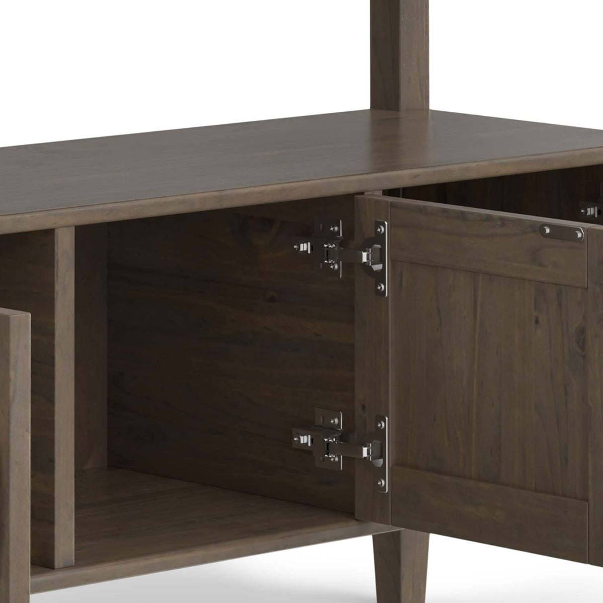 SIMPLIHOME Lev SOLID WOOD 48 Inch Wide Contemporary Console Table in Smoky Brown, for The Living Room, Entryway and Bedroom SIMPLIHOME